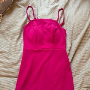 pink body con dress